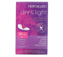 Natracare, Dry & Light, покрытие из органического хлопка, Slim, 20 прокладок
