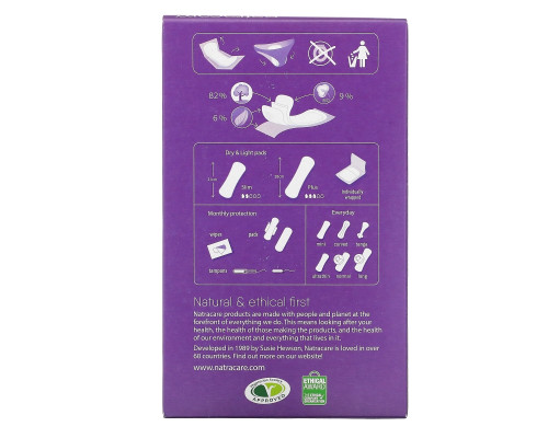 Natracare, Dry & Light, покрытие из органического хлопка, Slim, 20 прокладок Natracare, Dry & Light, покрытие из органического хлопка, Slim, 20 прокладок