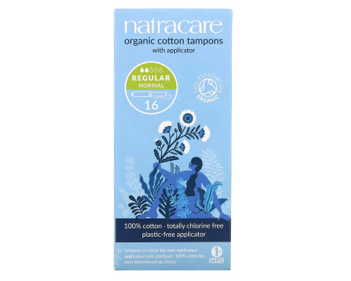 Natracare, Тампоны из органического хлопка, стандартные, 16 тампонов Natracare, Тампоны из органического хлопка, стандартные, 16 тампонов