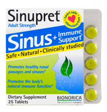 Bionorica Sinupret Синус + Имунная Поддержка Формула для Взрослых 25 таблеток