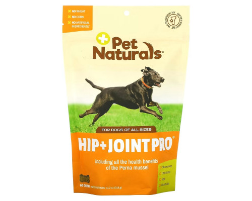 Pet Naturals, Hip + Joint Pro, для собак, 60 жевательных таблеток, 318 г (11,2 унции) Pet Naturals, Hip + Joint Pro, для собак, 60 жевательных таблеток, 318 г (11,2 унции)