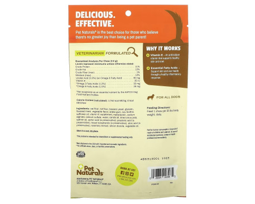 Pet Naturals, Кожа + мех, для собак, 30 жевательных таблеток, 2,12 унции (60 г) Pet Naturals, Кожа + мех, для собак, 30 жевательных таблеток, 2,12 унции (60 г)