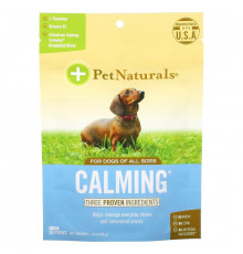 Pet Naturals, Успокаивающее средство для собак, 30 жевательных таблеток, 1,59 унции (45 г)