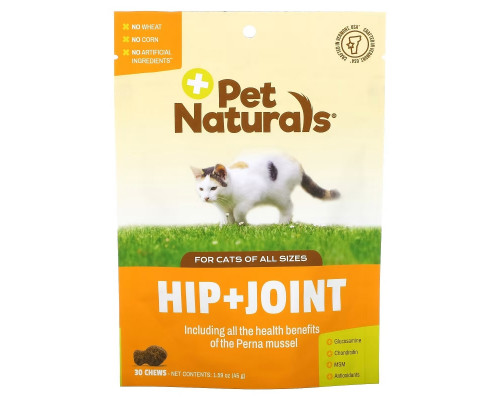 Pet Naturals, поддержка бедер и суставов, для кошек всех размеров, 30 жевательных таблеток, 45 г (1,59 унции) Pet Naturals, поддержка бедер и суставов, для кошек всех размеров, 30 жевательных таблеток, 45 г (1,59 унции)