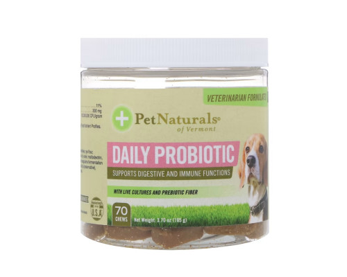 Pet Naturals, Daily Probiotic, For Dogs, 70 Chews, 3.7 oz (105 g) (Discontinued Item) Pet Naturals, Daily Probiotic, For Dogs, 70 Chews, 3.7 oz (105 g) (Discontinued Item)