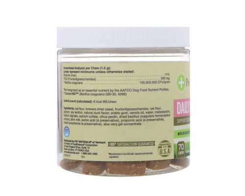 Pet Naturals, Daily Probiotic, For Dogs, 70 Chews, 3.7 oz (105 g) (Discontinued Item) Pet Naturals, Daily Probiotic, For Dogs, 70 Chews, 3.7 oz (105 g) (Discontinued Item)