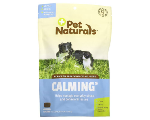Pet Naturals, Calming, For Dogs and Cats, All Size, 160 Chews, 8.46 oz (240 g) Pet Naturals, Calming, For Dogs and Cats, All Size, 160 Chews, 8.46 oz (240 g)