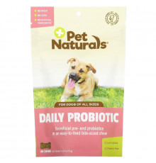 Pet Naturals, ежедневный пробиотик, для собак всех размеров, 60 жевательных таблеток, 72 г (2,55 унции)