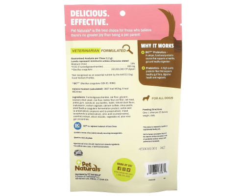 Pet Naturals, ежедневный пробиотик, для собак всех размеров, 60 жевательных таблеток, 72 г (2,55 унции) Pet Naturals, ежедневный пробиотик, для собак всех размеров, 60 жевательных таблеток, 72 г (2,55 унции)