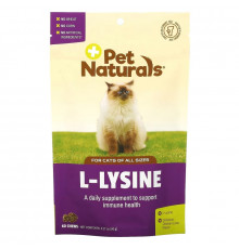 Pet Naturals, L-Lysine, For Cats, All Sizes, Chicken Liver, 250 mg, 60 Chews, 3.17 oz (90 g)