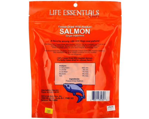 Cat-Man-Doo, Life Essentials, Freeze Dried Wild Alaskan Salmon, For Cats and Dogs, 5 oz (142 g) Cat-Man-Doo, Life Essentials, Freeze Dried Wild Alaskan Salmon, For Cats and Dogs, 5 oz (142 g)