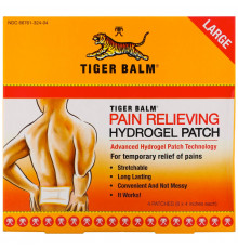 Tiger Balm, Обезболивающий пластырь, большой размер, 4 шт. (8 x 4 дюймов шт.)