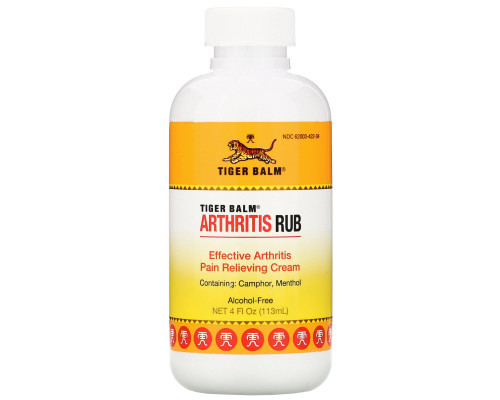Tiger Balm, Arthritis Rub, без спирта, 4 жидких унций (113 мл) Tiger Balm, Arthritis Rub, без спирта, 4 жидких унций (113 мл)