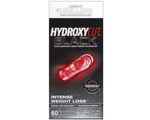 Hydroxycut, Черный, 60 жидких капсул с быстрым высвобождением Hydroxycut, Черный, 60 жидких капсул с быстрым высвобождением