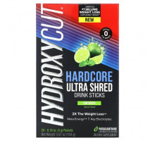 Для похудения и контроля веса Hydroxycut, Hardcore Ultra Shred, напиток в стиках, мохито с лаймом, 20 стиков по 5 г (0,18 унции)