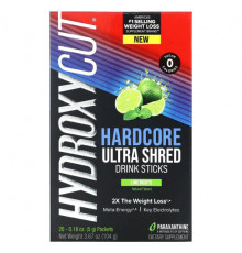 Для похудения и контроля веса Hydroxycut, Hardcore Ultra Shred, напиток в стиках, мохито с лаймом, 20 стиков по 5 г (0,18 унции)