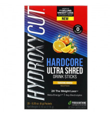 Для похудения и контроля веса Hydroxycut, Hardcore Ultra Shed, напиток в стиках, мандарин и мимоза, 20 пакетиков по 6 г (0,2 унции)