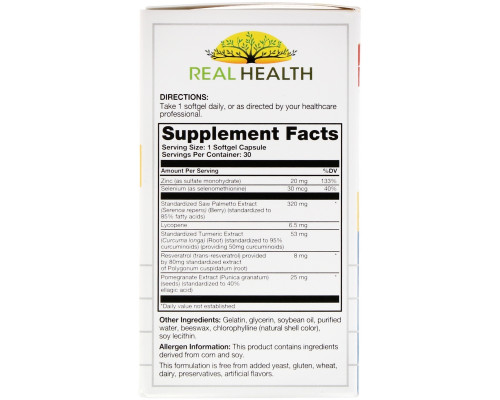 Real Health Здоровье простаты 30 желатиновых капсул Real Health Здоровье простаты 30 желатиновых капсул