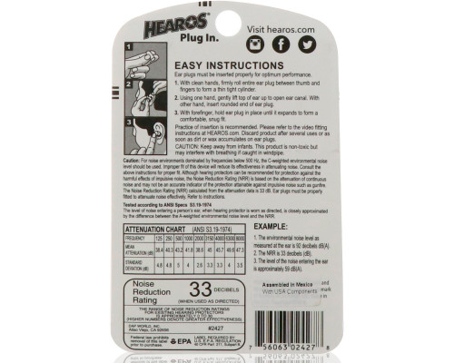 Hearos, Ear Plugs, Xtreme Protection, 14 Pairs Hearos, Ear Plugs, Xtreme Protection, 14 Pairs