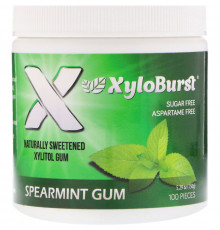 Xyloburst Жевательная резинка с ксилитолом мятный вкус 529 унции (150 г) 100 штук.