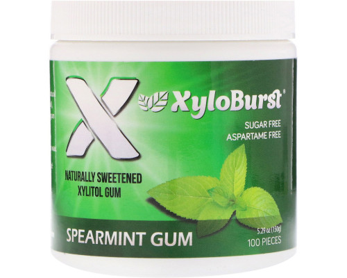 Xyloburst Жевательная резинка с ксилитолом мятный вкус 529 унции (150 г) 100 штук. Xyloburst Жевательная резинка с ксилитолом мятный вкус 529 унции (150 г) 100 штук.