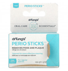 Dr. Tung's, Perio Sticks, палочки для удаления налета, тонкие 80 шт