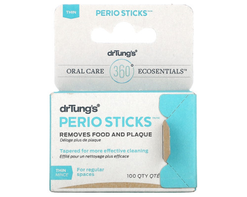 Dr. Tung's, Perio Sticks, палочки для удаления налета, тонкие 80 шт Dr. Tung's, Perio Sticks, палочки для удаления налета, тонкие 80 шт
