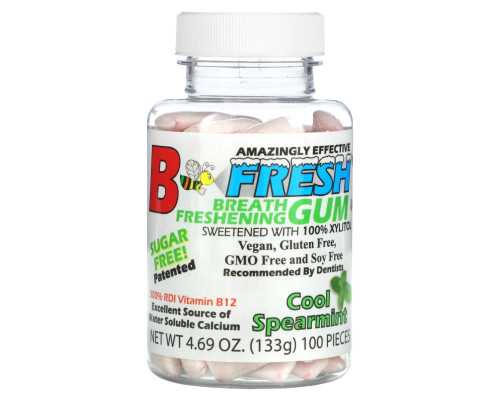 B-Fresh Inc. Breath Freshening Gum Cool Spearmint 100 Pieces B-Fresh Inc. Breath Freshening Gum Cool Spearmint 100 Pieces