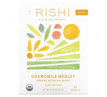 Травяные сборы и чаи Rishi Tea, Органический травяной чай, смесь ромашки, без кофеина, 15 пакетиков, 0,95 унции (27 г)