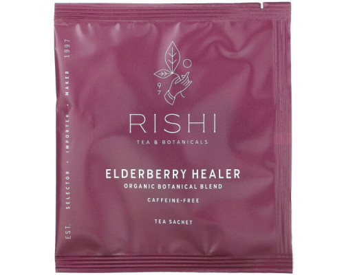 Травяные сборы и чаи Rishi Tea, Elderberry Healer, без кофеина, 15 пакетиков, 60 г (2,11 унции) Травяные сборы и чаи Rishi Tea, Elderberry Healer, без кофеина, 15 пакетиков, 60 г (2,11 унции)