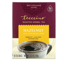 Травяные сборы и чаи Teeccino, Roasted Herbal Tea, Hazelnut, Caffeine Free, 10 Tea Bags, 2.12 oz (60 g)