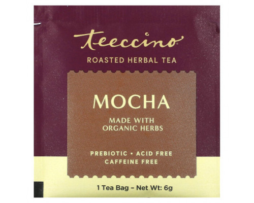 Травяные сборы и чаи Teeccino, Жареный травяной чай, мокко, без кофеина, 25 чайных пакетиков, 150 г (5,3 унции) Травяные сборы и чаи Teeccino, Жареный травяной чай, мокко, без кофеина, 25 чайных пакетиков, 150 г (5,3 унции)
