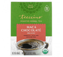 Травяные сборы и чаи Teeccino, Органический обжаренный травяной чай, шоколад с мака, без кофеина, 10 чайных пакетиков, 60 г (2,12 унции)