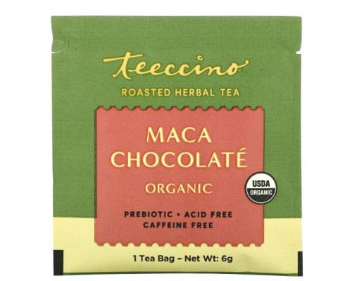 Травяные сборы и чаи Teeccino, Органический обжаренный травяной чай, шоколад с мака, без кофеина, 10 чайных пакетиков, 60 г (2,12 унции) Травяные сборы и чаи Teeccino, Органический обжаренный травяной чай, шоколад с мака, без кофеина, 10 чайных пакетиков, 60 г (2,12 унции)