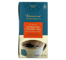 Травяные сборы и чаи Teeccino, чай из обжаренных трав, одуванчик, карамель и орех, без кофеина, 25 чайных пакетиков, 150 г (5,3 унции)