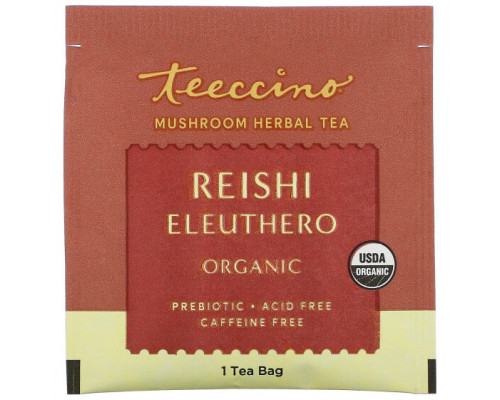 Травяные сборы и чаи Teeccino, Mushroom Herbal Tea, Organic Reishi Eleuthero, French Roast, Caffeine Free, 10 Tea Bags, 2.12 oz (60 g) Травяные сборы и чаи Teeccino, Mushroom Herbal Tea, Organic Reishi Eleuthero, French Roast, Caffeine Free, 10 Tea Bags, 2.12 oz (60 g)