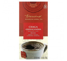 Травяные сборы и чаи Teeccino, Органический грибной травяной чай, чага ашваганда, крем с ириской, без кофеина, 25 чайных пакетиков, 150 г (5,3 унции)