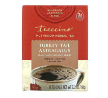 Травяные сборы и чаи Teeccino, Травяной чай с грибами, индейка и астрагал, без кофеина, 10 чайных пакетиков, 60 г (2,12 унции)