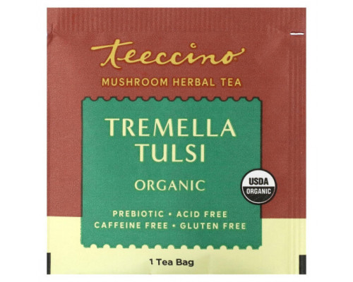 Травяные сборы и чаи Teeccino, Травяной чай с грибами, тремелла тулси, кардамон, без кофеина, 10 чайных пакетиков, 60 г (2,12 унции) Травяные сборы и чаи Teeccino, Травяной чай с грибами, тремелла тулси, кардамон, без кофеина, 10 чайных пакетиков, 60 г (2,12 унции)