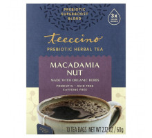 Травяные сборы и чаи Teeccino, Травяной чай с пребиотиками, орехи макадамия, без кофеина, 10 чайных пакетиков, 60 г (2,12 унции)