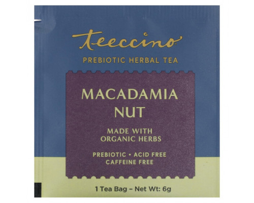 Травяные сборы и чаи Teeccino, Травяной чай с пребиотиками, орехи макадамия, без кофеина, 10 чайных пакетиков, 60 г (2,12 унции) Травяные сборы и чаи Teeccino, Травяной чай с пребиотиками, орехи макадамия, без кофеина, 10 чайных пакетиков, 60 г (2,12 унции)