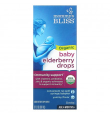 Mommy's Bliss, Organic Baby Elderberry Drops, Age 4 Months+, 3 fl oz (90 ml)