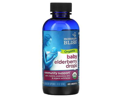 Mommy's Bliss, Organic Baby Elderberry Drops, Age 4 Months+, 3 fl oz (90 ml) Mommy's Bliss, Organic Baby Elderberry Drops, Age 4 Months+, 3 fl oz (90 ml)