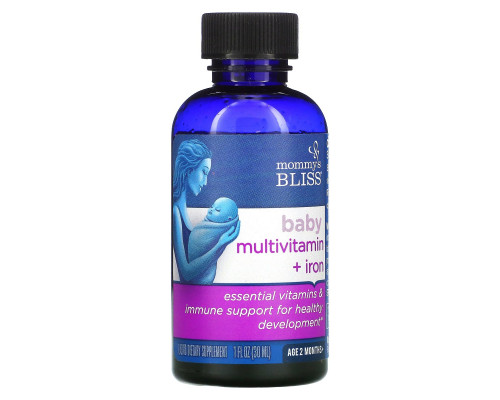 Mommy's Bliss, Baby Multivitamin + Iron, Ages 2 Months, Grape, 1 fl oz ( 30 ml) Mommy's Bliss, Baby Multivitamin + Iron, Ages 2 Months, Grape, 1 fl oz ( 30 ml)
