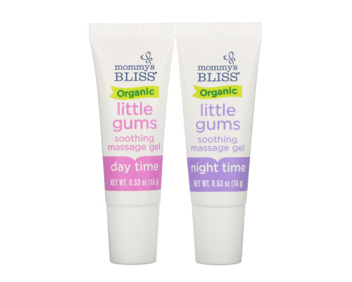 Mommy's Bliss, Organic Little Gums, Soothing Massage Gel, Day/Night Pack , 2 Tubes , 0.53 oz (15 g) Each Mommy's Bliss, Organic Little Gums, Soothing Massage Gel, Day/Night Pack , 2 Tubes , 0.53 oz (15 g) Each