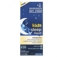 Детское здоровье Mommy's Bliss, Kids, жидкое средство для сна, мелатонин, для детей от 3 лет, со вкусом винограда, 120 мл (4 жидк. унции)