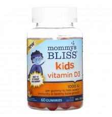 Mommy's Bliss, Kids, Vitamin D3, Peach, Mango & Strawberry Flavors, 1,000 IU, 60 Gummies