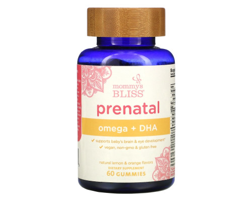 Mommy's Bliss, Prenatal Omega + DHA, Natural Lemon & Orange , 60 Gummies Mommy's Bliss, Prenatal Omega + DHA, Natural Lemon & Orange , 60 Gummies