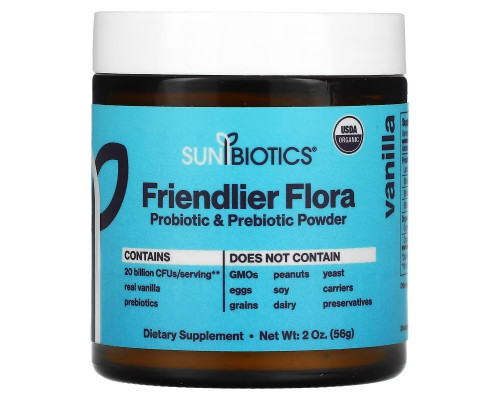 Sunbiotics, Potent Probiotics with Organic Prebiotics Powder, Vanilla, 2 oz (57 g) Sunbiotics, Potent Probiotics with Organic Prebiotics Powder, Vanilla, 2 oz (57 g)