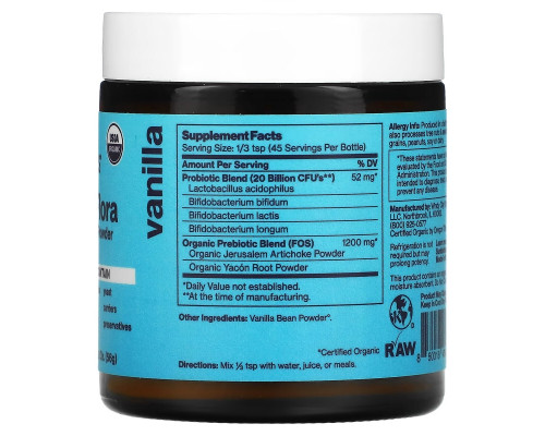 Sunbiotics, Potent Probiotics with Organic Prebiotics Powder, Vanilla, 2 oz (57 g) Sunbiotics, Potent Probiotics with Organic Prebiotics Powder, Vanilla, 2 oz (57 g)